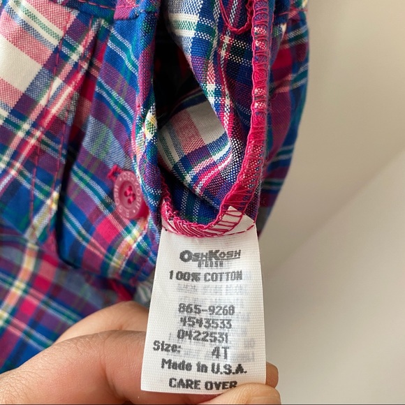 Vintage OshKosh Bgosh tartan blue plaid overalls - Picture 10 of 11